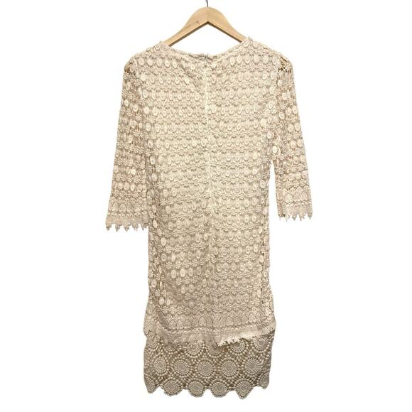 Velvet by Graham Spencer Crochet Mini Dress Women Size Small White Lace Boho - Picture 2 of 8